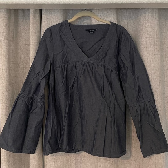 hayes Tops - Dark Chambray Denim Blouse